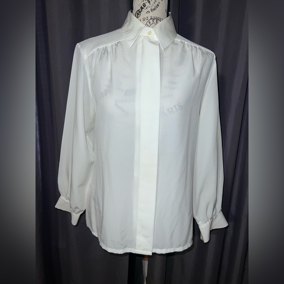 Vintage Tops - Pendleton Country Sophisticates VTG Made in USA White Cream Top Size 10